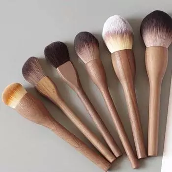 Кисть для макияжа из волокон волос Рассыпчатые кисти Кисть для меда Серия Walnut Косметические кисти Кисть для нанесения тональной основы без следов