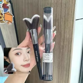 Кисть для макияжа, не съедающая пудру, экономящая труд, пушистая, прочная, в форме сердца, контурная кисть для подбородка, салон красоты