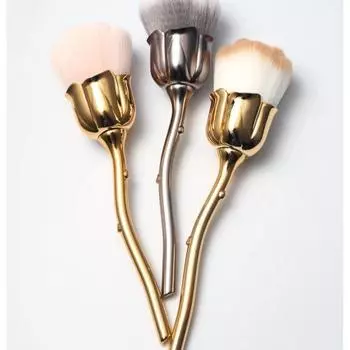 Кисть для макияжа «Роза», Большая кисть для пудры, Кисть для фиксации макияжа, Кисть для пудры, Одна косметическая кисть для макияжа Silver Rose 1