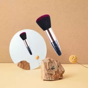 Кисть для макияжа румян многоразовая многоцветная маленькая пухлая прозрачная ручка искусственные кристаллические частицы косметическая кисть для женщин розовый