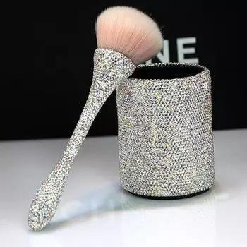Кисть для макияжа с алмазной ручкой, кисть для рассыпчатой пудры, кисть для румян, профессиональная кисть для макияжа, тональная основа, румяна, мягкая щетка для волос, инструмент розовый