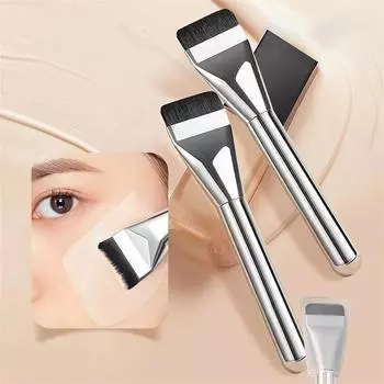 Кисть для макияжа с плоской головкой, кисть для нанесения консилера, жидкой основы, мягкая и приятная для кожи, многофункциональная, удобная, ультратонкая, бесшовная кисть для макияжа