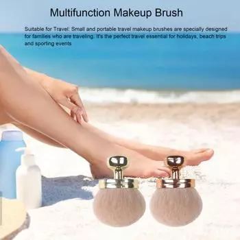 Кисть для макияжа со штампом, мягкая щетина, аппликатор для солнцезащитного крема, портативная многофункциональная тональная основа, рассыпчатая пудра, тени для век, румяна, кисть для солнцезащитного лосьона розового золота