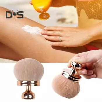 Кисть для макияжа со штампом, мягкая щетина, аппликатор для солнцезащитного крема, портативная многофункциональная тональная основа, рассыпчатая пудра, тени для век, румяна, кисть для солнцезащитного лосьона розового золота