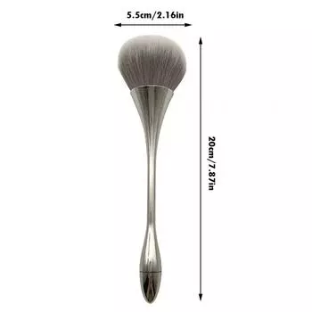 Кисть для маникюра с мягкой большой головкой, щетки для полировки геля, щетки для удаления пыли, серебряная кисть для дизайна ногтей, аксессуары для ногтей, инструменты