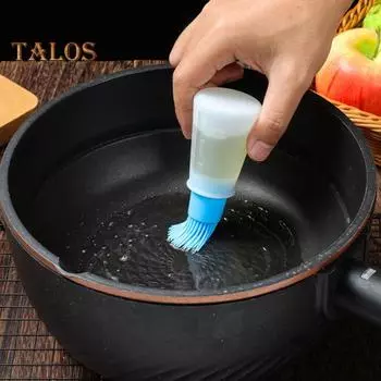 Кисть для масла для барбекю, анти-протечки, посуда для выпечки, хорошая герметичность, полезная портативная бутылка для масла с щеткой, оборудование для гриля на открытом воздухе, аксессуары для дома оранжевый