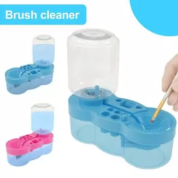 Кисть для мытья с кнопкой слива Автоматическая циркуляция воды Акварельная ручка Чистящее ведро Инструмент для чистки художественных кистей фиолетовый