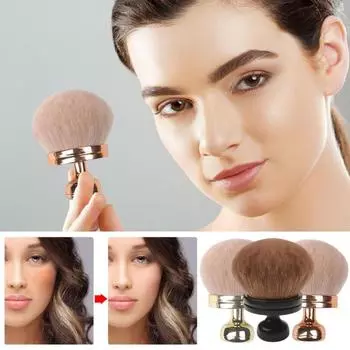 Кисть для нанесения макияжа Stamp, многофункциональная кисть-аппликатор для автозагара, синтетические основы, рассыпчатая пудра, тени для век, румяна, солнцезащитный лосьон, кисть для лица и тела чёрный