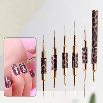 Кисть для ногтей двойного назначения, ручка с волоконной щетиной, многофункциональная ручка для ногтей с металлическим корпусом для скульптуры и УФ-дизайна ногтей 2