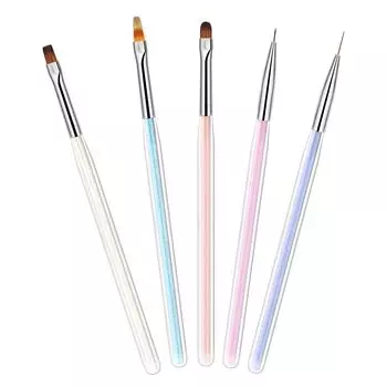 Кисть для ногтей ISHR, гелевая кисть для ногтей Aurora, 5 цветов, кисть для наращивания клея, 3D-кисть для УФ-геля, симпатичная кисть для рисования гелем, набор для начинающих, инструменты для дизайна ногтей