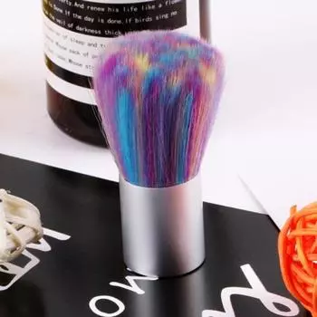 Кисть для ногтей с мягкой щетиной, косметическая кисточка, легко чистящаяся, многоразовая, для удаления пыли, кисточка для дизайна ногтей для макияжа, маникюра разноцветный