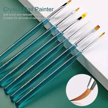 Кисть для ногтей с тонкой ручкой, профессиональный инструмент для дизайна ногтей, ручка для рисования, кисть для подводки ногтей 4