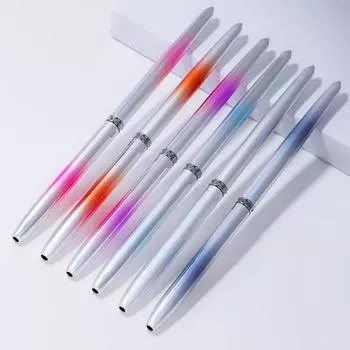 Кисть для ногтей Удобная цветная мягкая металлическая ручка Градиентная щетина Нескользящая ручка Маникюрный инструмент Профессиональный маникюр F