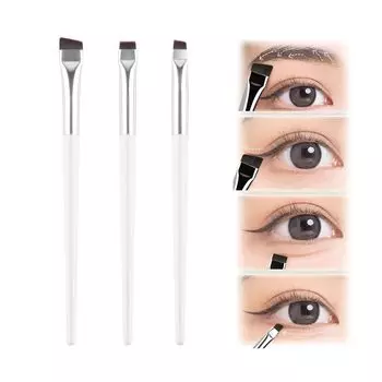 Кисть для подводки Doyime Eyeliner Кисть для макияжа Подводка для глаз Точная подводка для глаз Брови Kumano Cosmetic Up Тени для век Тени для носа Макияж Easy to Extra White (Набор 3) Щетка,