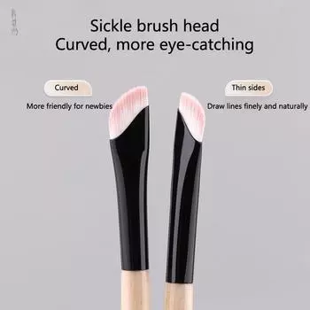 Кисть для подводки глаз с лезвием Ультратонкая скошенная плоская кисть для бровей Кисти для макияжа под глазами Кисть для точной детализации Деревянная ручка 4