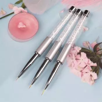 Кисть для подводки ногтей с металлической ручкой, мягкая нейлоновая щетина, многофункциональная профессиональная ручка для резьбы по УФ-гелю 10mm