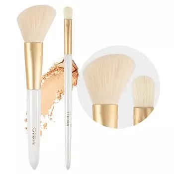 Кисть для пудры DUcare Набор из 2 кистей для теней Кисть для растушевки Кисть для щек Кисть для лица Диагональная срезная кисть для макияжа глаз Пушистая кисть для макияжа глаз