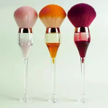 Кисть для пыли для ногтей Бутылка вина Мягкая форма Кисть Акриловая пудра для ногтей Румяна Кисть для макияжа для маникюрного салона оранжевый