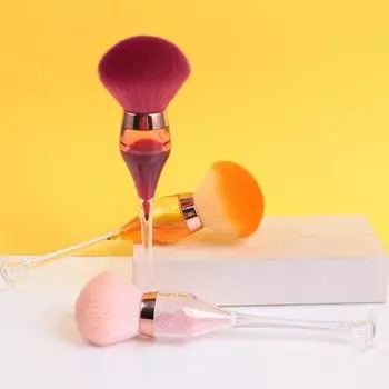 Кисть для пыли для ногтей Бутылка вина Мягкая форма Кисть Акриловая пудра для ногтей Румяна Кисть для макияжа для маникюрного салона красный