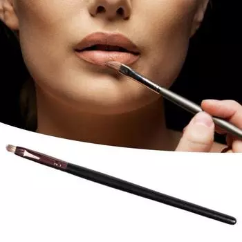 Кисть для растушевки помады Мягкая многоцелевая легкая алюминиевая кисточка для губ для женщин чёрный