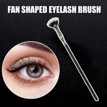 Кисть для ресниц Веерная изогнутая кисть для ресниц Маленькая веерная кисть Синтетические волосы Двойное волокно Изогнутая тушь для ресниц Веер Инструменты для макияжа глаз