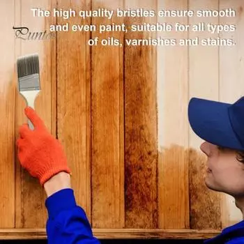 Кисть для рисования 5 шт., эргономичная деревянная ручка, плоский угол, настенная мебель, кисть для рисования латексными масляными красками, кисть для пятен, для улучшения дома, для внутреннего и наружного использования 5pcs