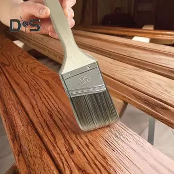 Кисть для рисования 5 шт., эргономичная деревянная ручка, плоский угол, настенная мебель, кисть для рисования латексными масляными красками, кисть для пятен, для улучшения дома, для внутреннего и наружного использования 5pcs