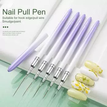Кисть для рисования ногтей Изысканная гибкая щетина Долговечная ручка-лайнер для ногтей Кисть для рисования ногтей Кисть-лайнер Ручка для ногтей Красота Инструмент 30mm