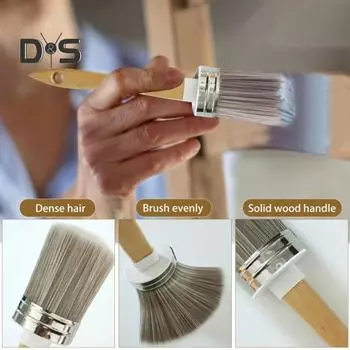 Кисть для рисования с деревянной ручкой, высококачественная синтетическая щетина, портативная многоразовая универсальная кисть для самостоятельного рисования