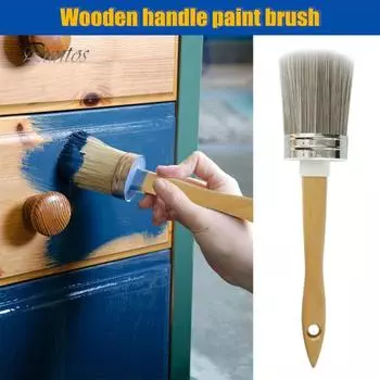 Кисть для рисования с деревянной ручкой, высококачественная синтетическая щетина, портативная многоразовая универсальная кисть для самостоятельного рисования