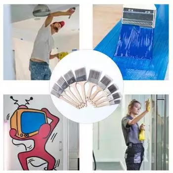 Кисть для рисования Yousheng, равномерно окрашенная тонкая щетина, деревянная ручка, настенная кисть для рисования, товары для дома 1.5inch Oblique