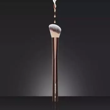 Кисть для румян Luxury Blush Brush No.15, скошенная, контурная кисть для макияжа с мягким синтетическим ворсом, алюминиевая ручка