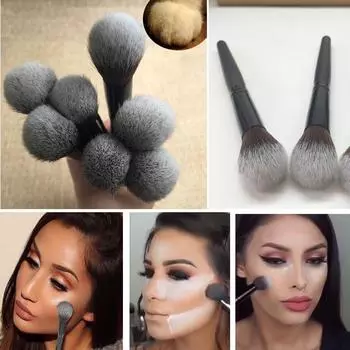 Кисть для румян с деревянной ручкой, косметический хайлайтер унисекс 1шт.