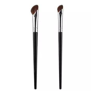 Кисть для теней для носа yowodana, кисть для контура носа, диагональная кисть для макияжа, кисть для растушевки, супермягкая косметическая кисть, портативная [набор 2] полувеер