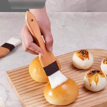 Кисть для теста для тортов и блинов, кухонная утварь, щетка из буковой шерсти, пищевая, принадлежности для барбекю, кухонные принадлежности красный