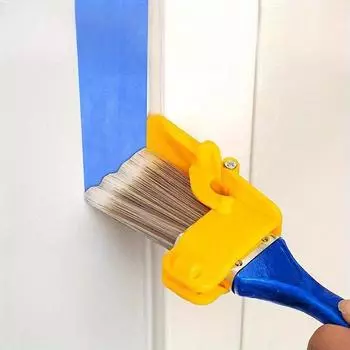 Кисть для точной покраски краев 2-в-1, прочная кисть для покраски, многофункциональный инструмент для самостоятельного использования, для стен, окон, потолков, многоразовые кисти для латексной краски синий