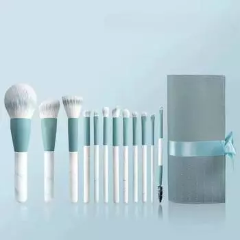 Кисть для тонального крема, кисть для рассыпчатой пудры, кисть для теней, набор из 12 кистей для макияжа, кисть для нанесения румян, кисть для теней с лезвием