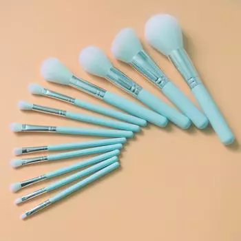 Кисть для тонального крема, кисть для рассыпчатой пудры, кисть для теней для век, кисть для макияжа 12, синий набор для макияжа Tiffany, набор кистей, кисть для красоты в сказочном стиле