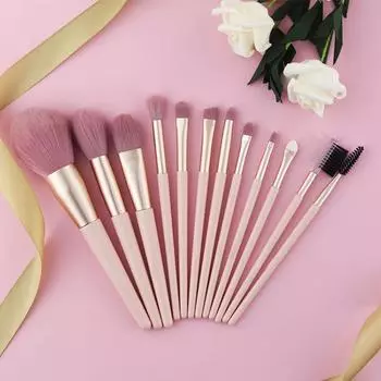Кисть для тонального крема, кисть для рассыпчатой пудры, кисть для теней, косметические инструменты с мягкой щетиной, полный набор из 12 кистей для макияжа, набор косметики.