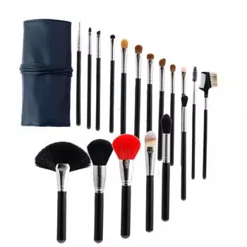 Кисть для тонального крема, кисть для рассыпчатой пудры, кисть для теней, 18 кистей для макияжа, кисть для тонального крема из шерсти животных, инструменты для макияжа, портативный набор косметических кистей