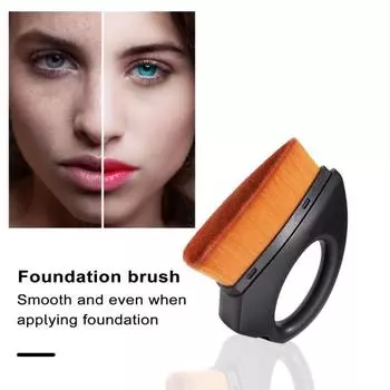 Кисть для тонального крема, портативная, пыленепроницаемая, компактного размера, кисть для нанесения макияжа с плоской головкой, женские подарочные аксессуары чёрный