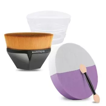 Кисть для тональной основы Magic и большая губка для макияжа, румяна, жидкость для растушевки, компактная кисть для пудры, 140gm