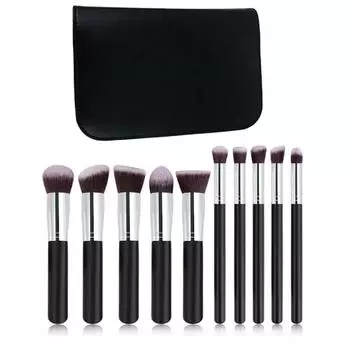 Кисть для тональной основы, рассыпчатая кисть для пудры, кисть для теней для век, 10 шт., набор кистей для макияжа, мягкий полный набор, мягкая кисть для теней для начинающих, мягкие волосы