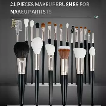 Кисть для тональной основы, рассыпчатая кисть для пудры, набор кистей для теней, 21 кисть для макияжа, основа для волос животных, румяна, хайлайтер, консилер