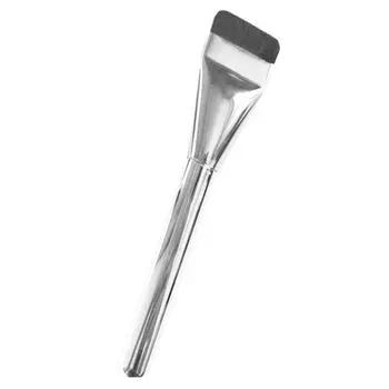 Кисть для тональной основы с плоской головкой, высокоэластичная мягкая щетина, кисть для макияжа, косметическая кисть, легкая 0 серебряный