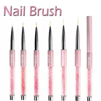 Кисть для УФ-геля, ультратонкая кисть для дизайна ногтей, акриловая ручка для подводки ногтей, маникюрный инструмент, ручка для рисования на ногтях 15mm