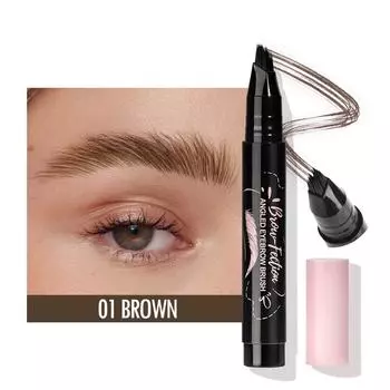 Кисть для уголков бровей Карандаш для бровей, Жидкий микро-блейд Карандаш для женских бровей, Натуральный карандаш для бровей, Легко наносится, Водостойкий, 1,4 мл One Size