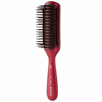 Кисть для укладки волос Ikemoto Brush Industry Horse Oil, красная BY1060, Ш55В205Г38 мм