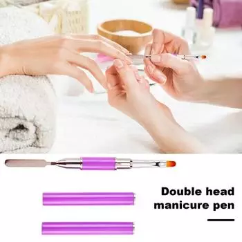 Кисть из мягкой щетины и клей-карандаш, двойная ручка для маникюра, ручка для рисования, многофункциональная акриловая жидкость белый