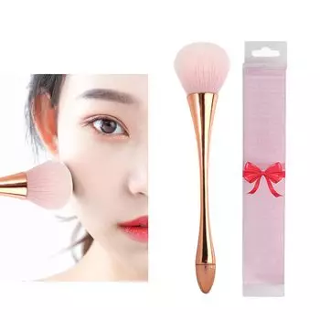 Кисть Lynlyulinger для пудры, большая, пушистая, мягкая, нейлоновая, тонкая, изогнутая, кисть для румян, кисть для макияжа, белая - кисть, щетина, ручка, (Роза